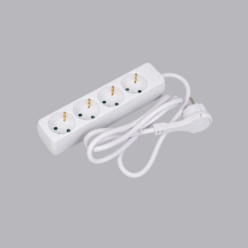 LOB-04L German type rectangular shaped 4-way power strip na may pull ring Multi-Socket