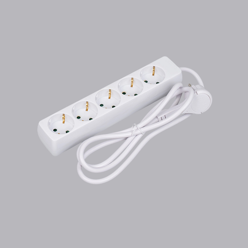 LOB-05L German type rectangular shaped 5-way power strip na may pull ring Multi-Socket