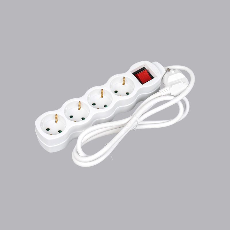 LOG-04K German type gourd shaped 4-way power strip na may switch Multi-Socket