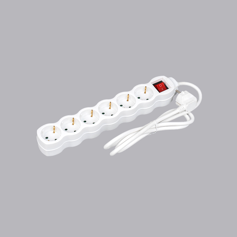 LOG-06K German type gourd shaped 6-way power strip na may switch Multi-Socket