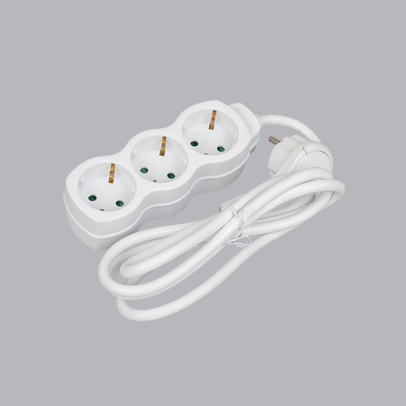 LOG-03L German type gourd shaped 3-way power strip na may pull ring Multi-Socket