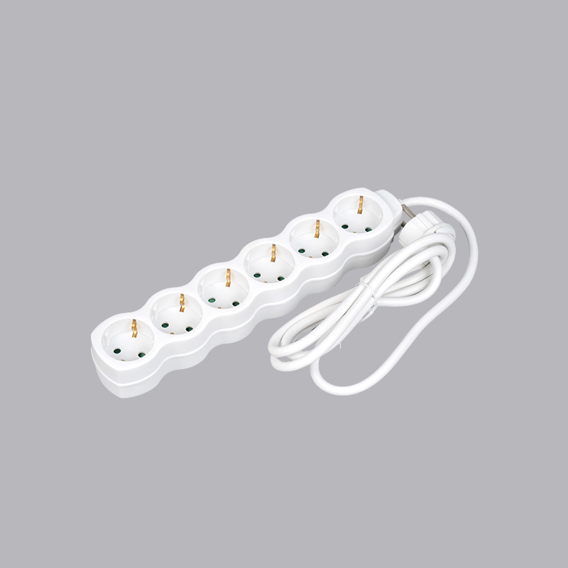 LOG-06L German type gourd shaped 6-way power strip na may pull ring Multi-Socket
