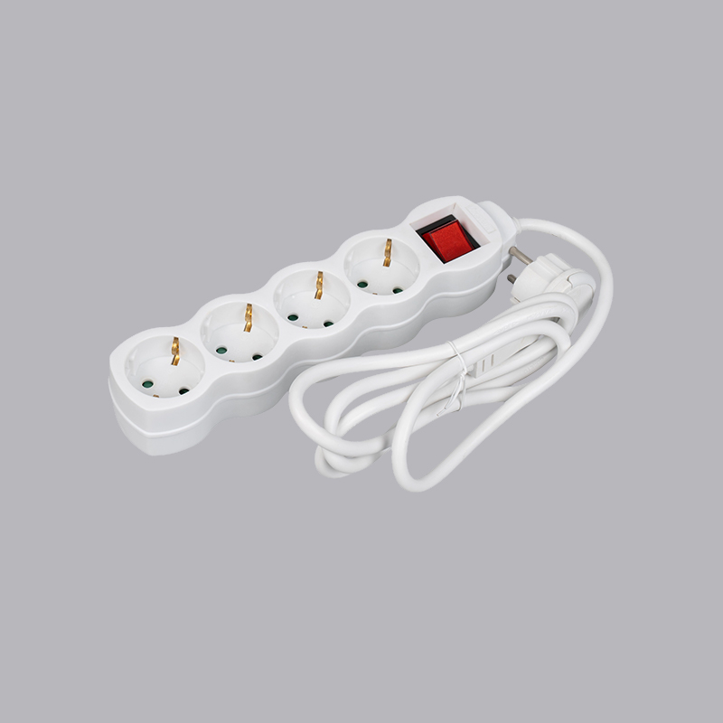 LOG-04KL German type gourd shaped 4-way power strip na may pull ring at switch Multi-Socket