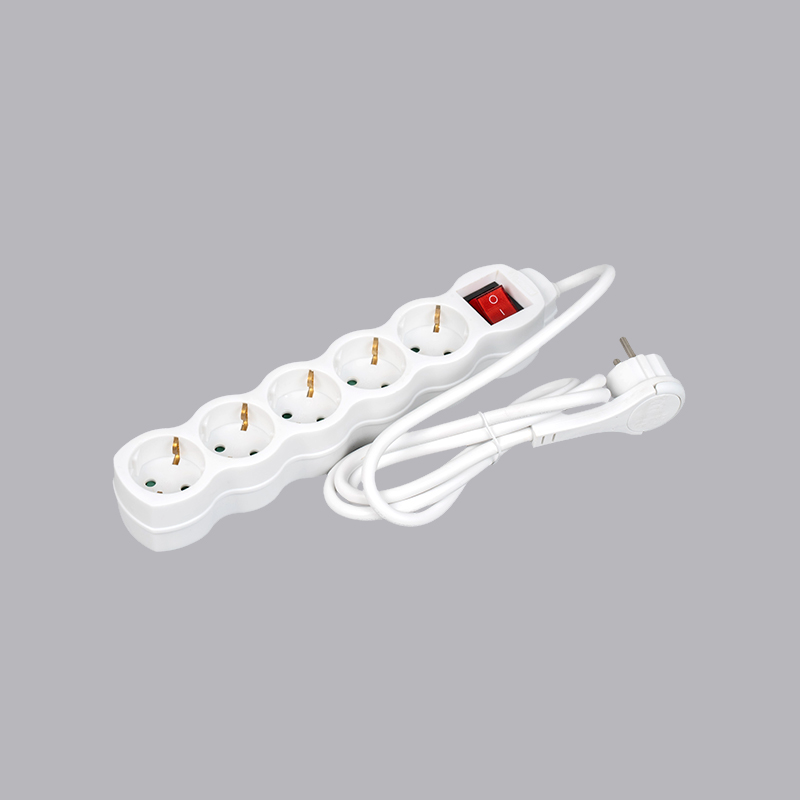 LOG-05KL German type gourd shaped 5-way power strip na may pull ring at switch Multi-Socket