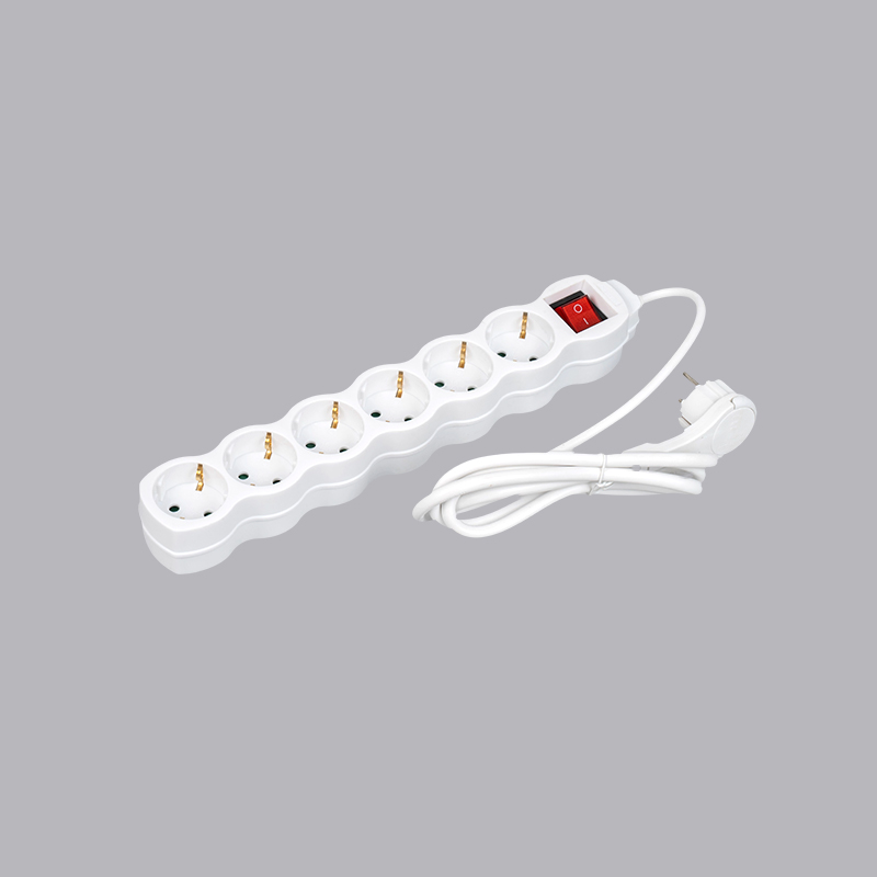 LOG-06KL German type gourd shaped 6-way power strip na may pull ring at switch Multi-Socket
