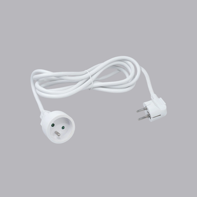 F2-1C French type angled plug extension cord