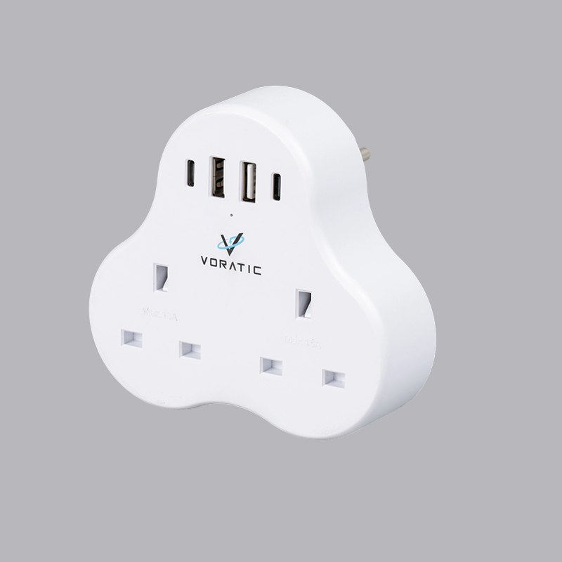 VT-923-DE UK sa Germany, 2 socket, 2 USB port, 2 typeC port adapter