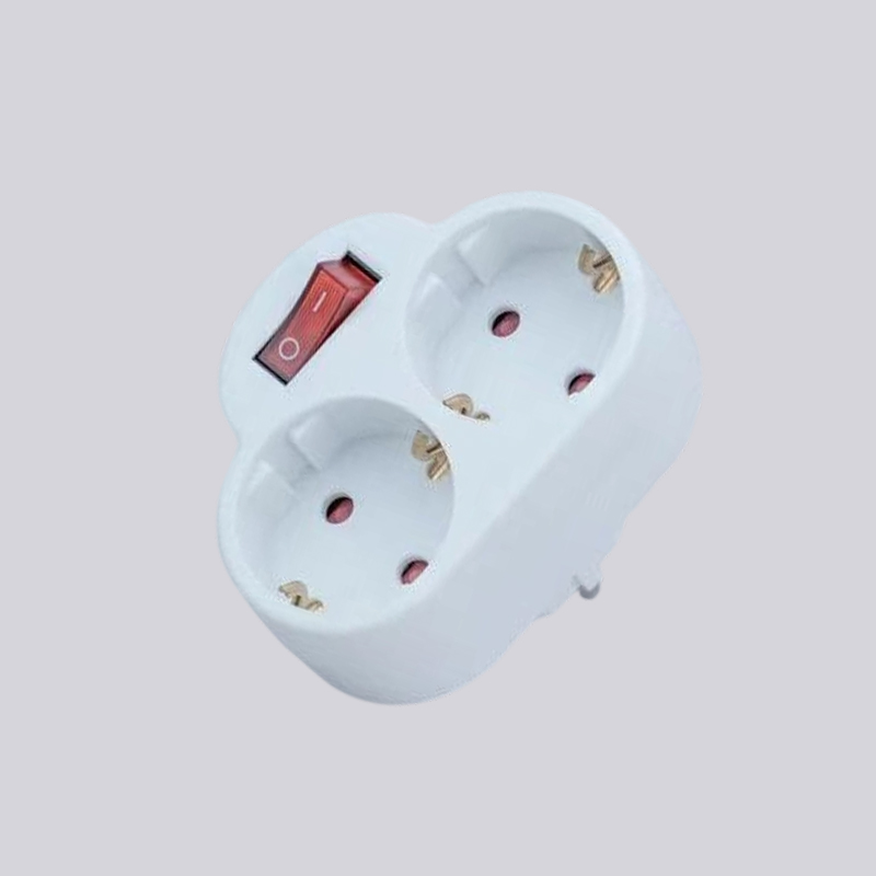 G01-02K german type two round plugs na may switch adapter