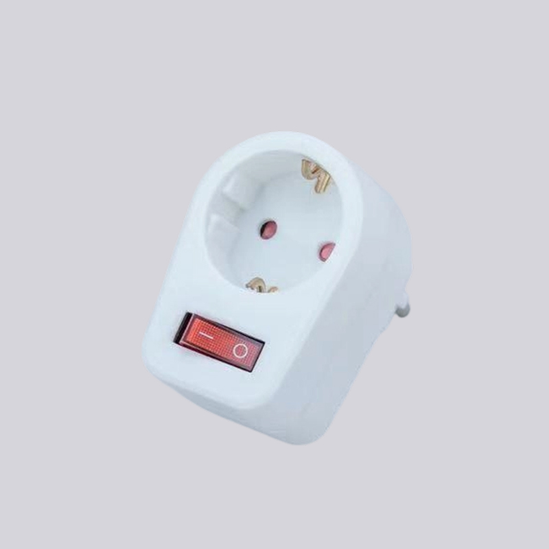 G01-01K german type one round plug na may switch adapter