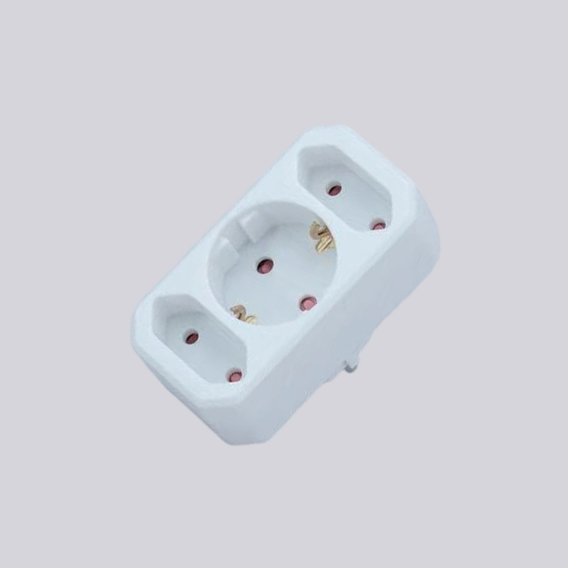 G01-01/2 german type isang round plug at dalawang flat plug adapter